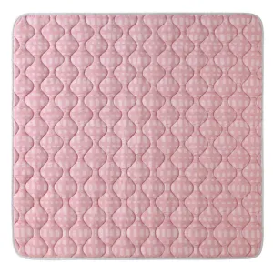 Hakuna Matte Quilted Playmat - Pink & Dots - Squishy Soft, 50" Square