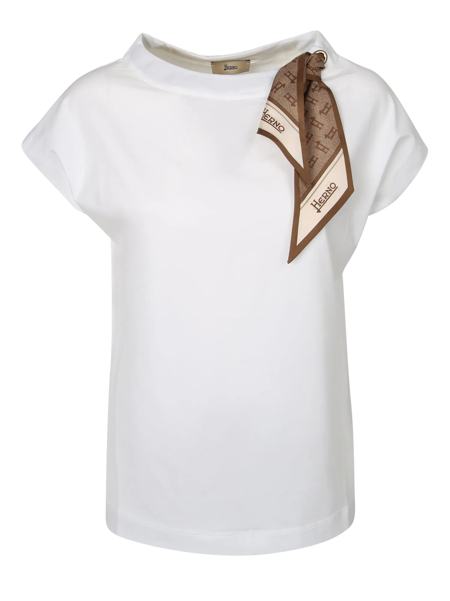 Herno Scarf Detailed Crewneck T-Shirt