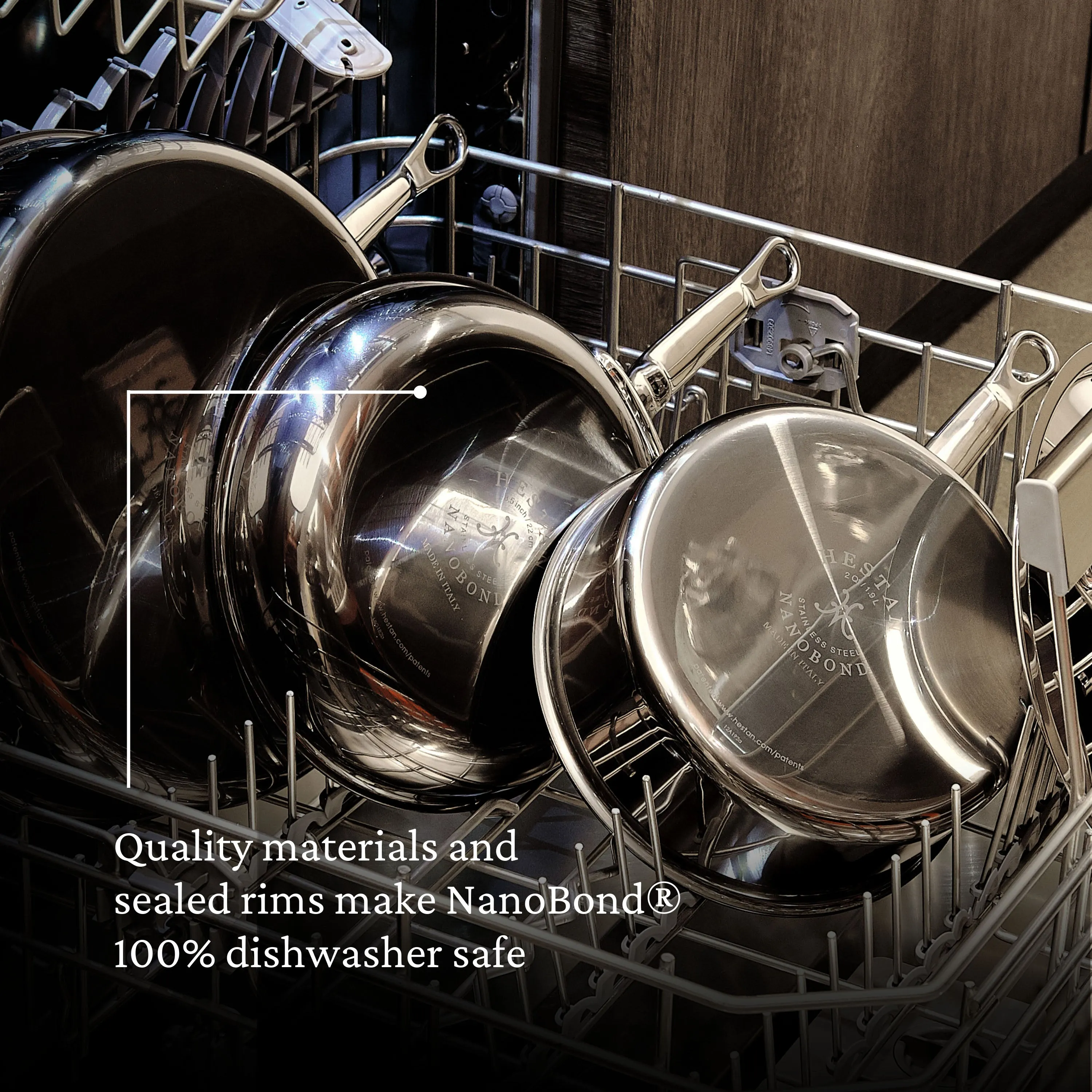 Hestan Nanobond Covered Saucepan w/helper handle - 4.0qt (22cm)