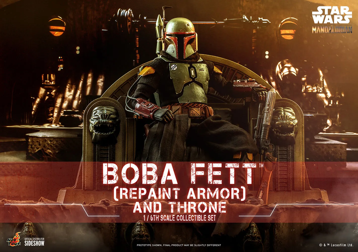 Hot Toys 1/6 Scale Television Masterpiece Series  - The Mandalorian - Boba Fett & Throne Set (Repaint Armor)