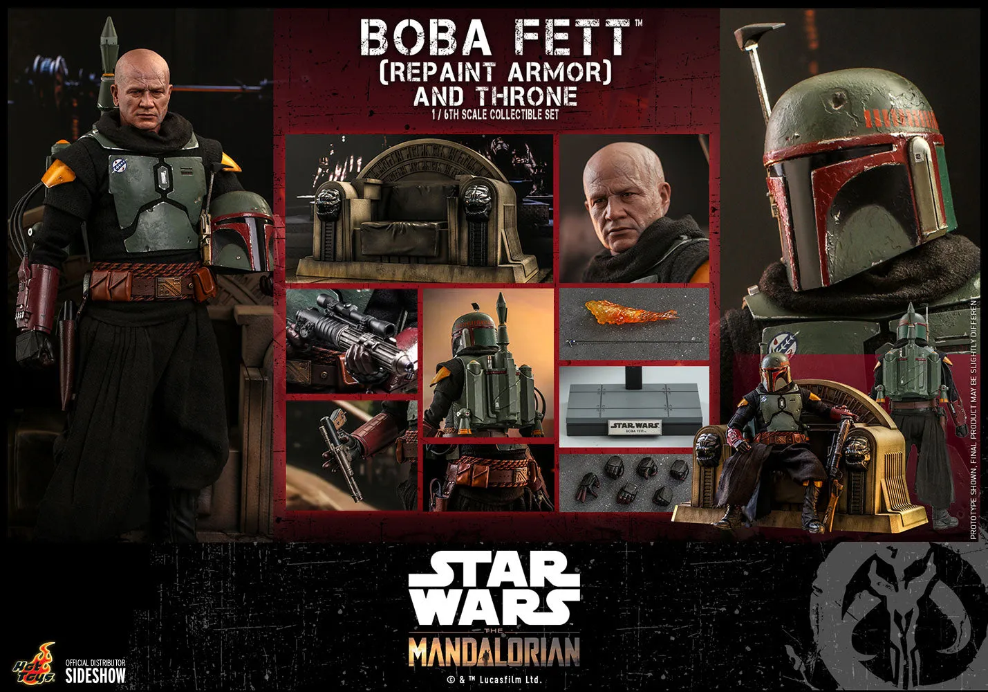 Hot Toys 1/6 Scale Television Masterpiece Series  - The Mandalorian - Boba Fett & Throne Set (Repaint Armor)