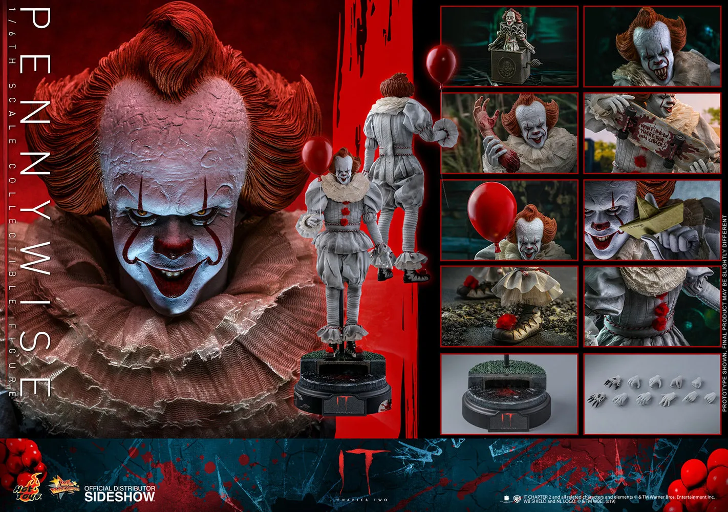 Hot Toys Movie Masterpiece 1/6 Scale Figure - IT Chapter Two - Pennywise