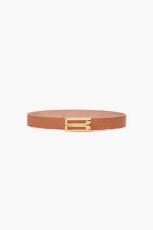 Jumbo Frame Belt In Sand Leather