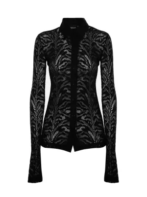 Just Cavalli Lace Detailed Long-Sleeved Shirt