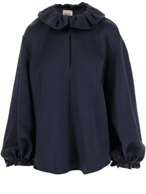 Khaite Collar Detailed Satin Shirt