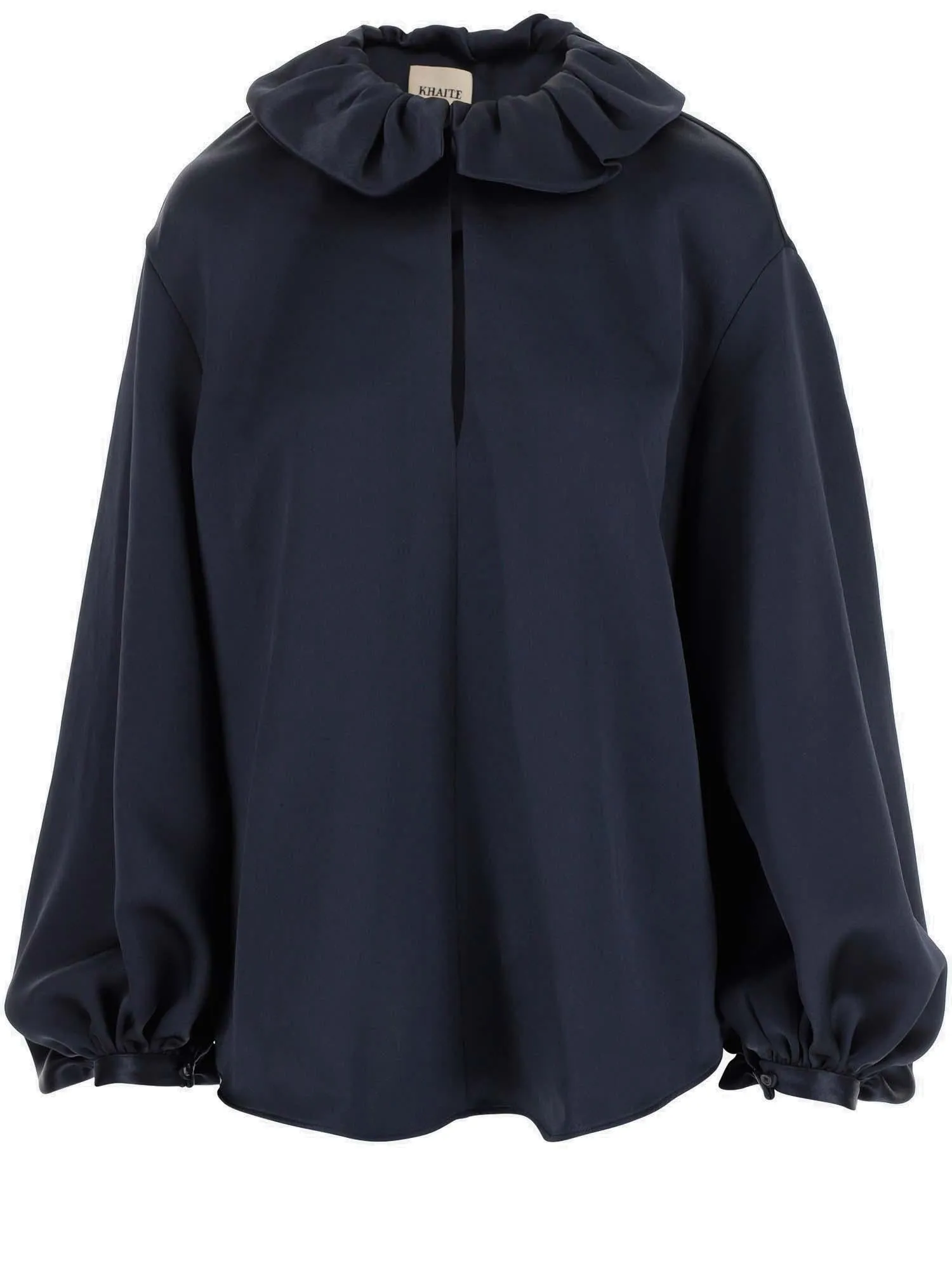 Khaite Collar Detailed Satin Shirt