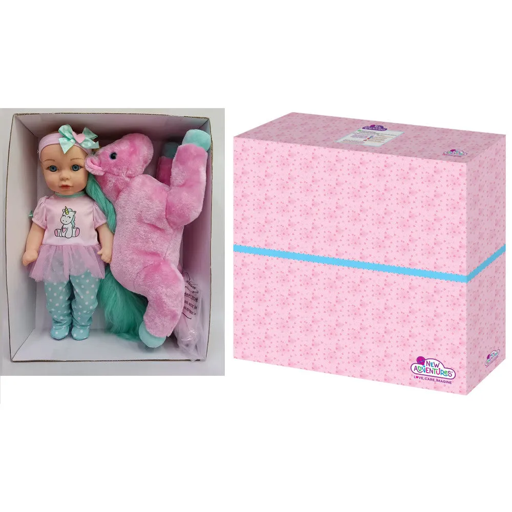 Little Darlings 15-Inch Unicorn Dream Baby Doll Set with Plush Companion