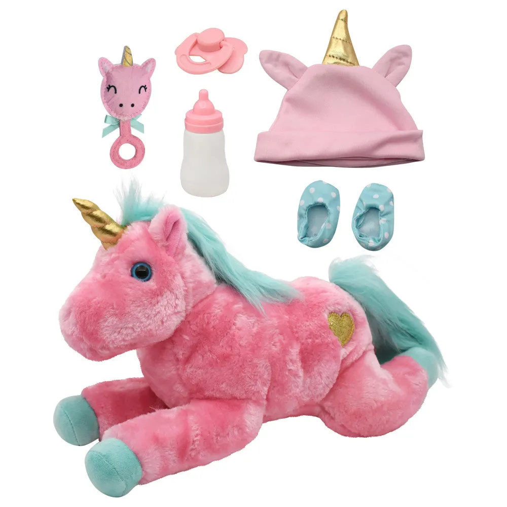Little Darlings 15-Inch Unicorn Dream Baby Doll Set with Plush Companion