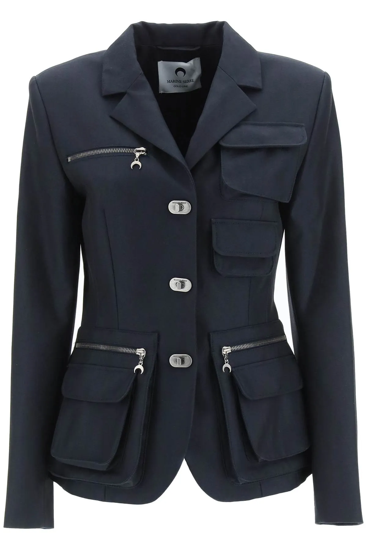 Marine Serre Pocket Detailed Buttoned Jacket