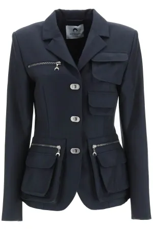 Marine Serre Pocket Detailed Buttoned Jacket