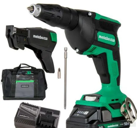Metabo 18V MultiVolt™ Cordless Drywall Screw Gun Kit w/ Collated Screw Magazine | Metabo HPT {W18DAQB}