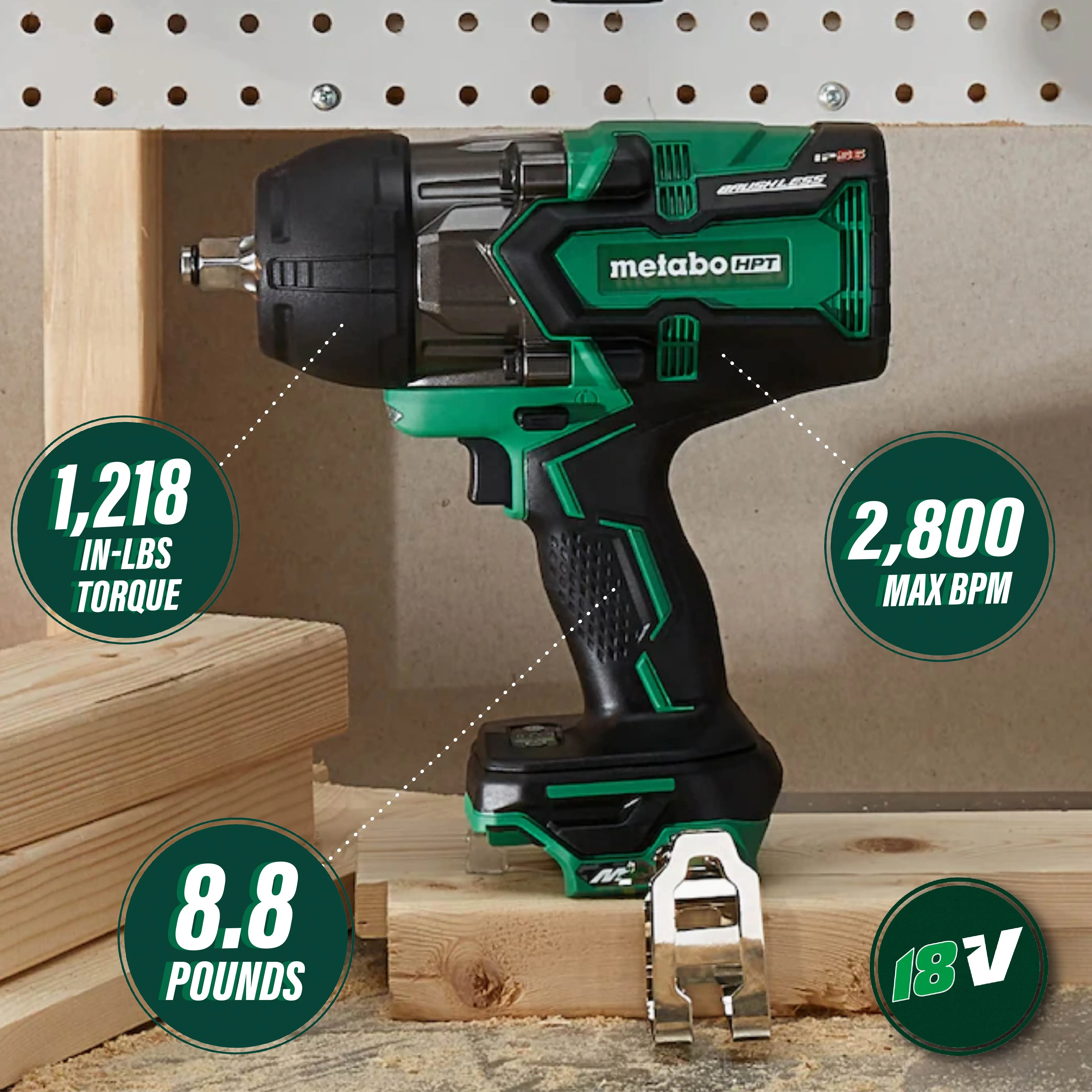 Metabo HPT WR36DBQ4 36V 1/2" Cordless Li-Ion Impact Wrench  - Bare Tool