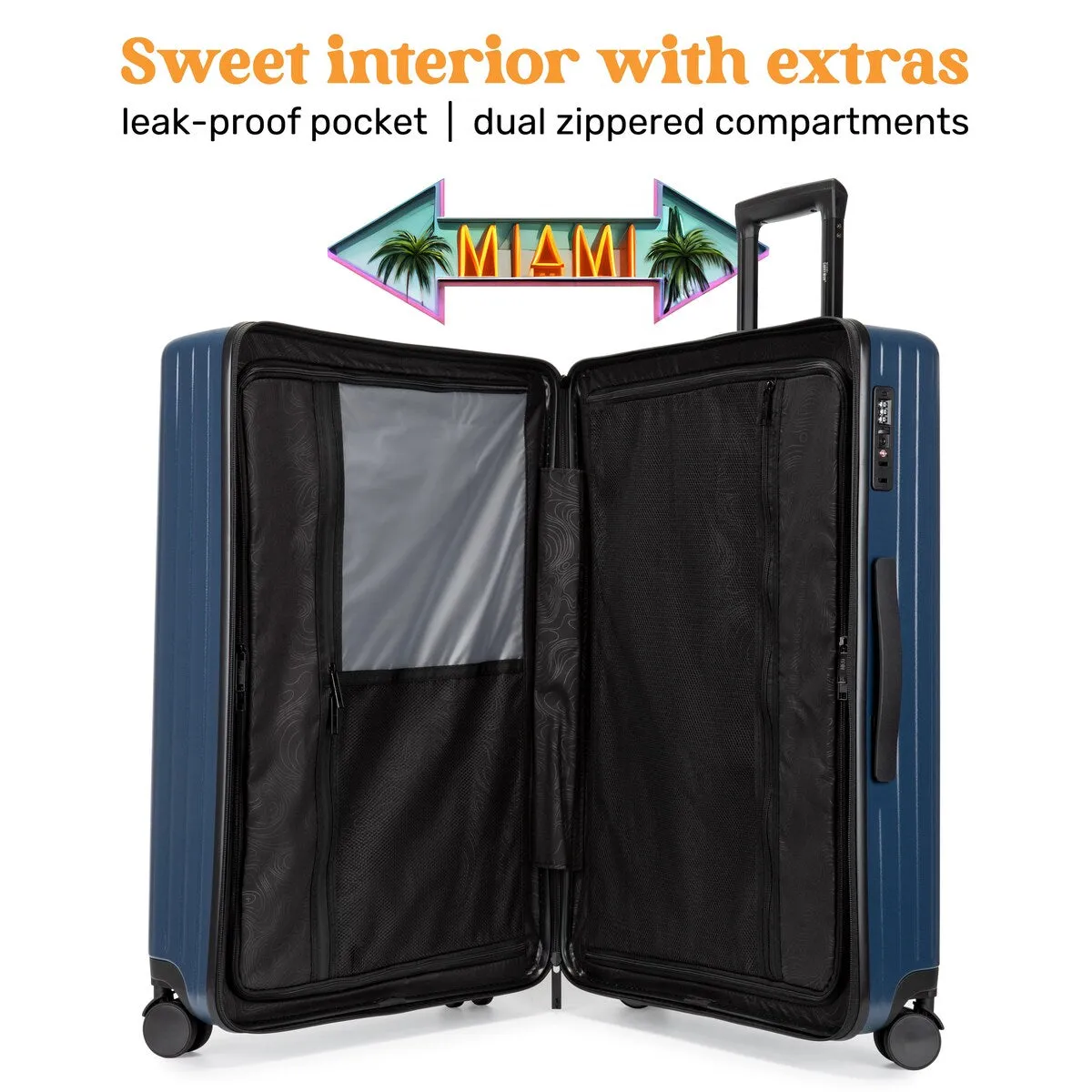 Miami CarryOn Ocean Polycarbonate 2 Piece Spinner Luggage Set