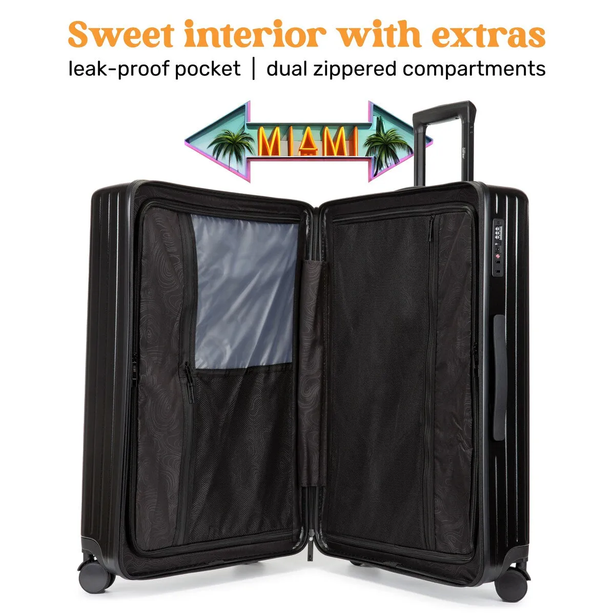 Miami CarryOn Ocean Polycarbonate 2 Piece Spinner Luggage Set