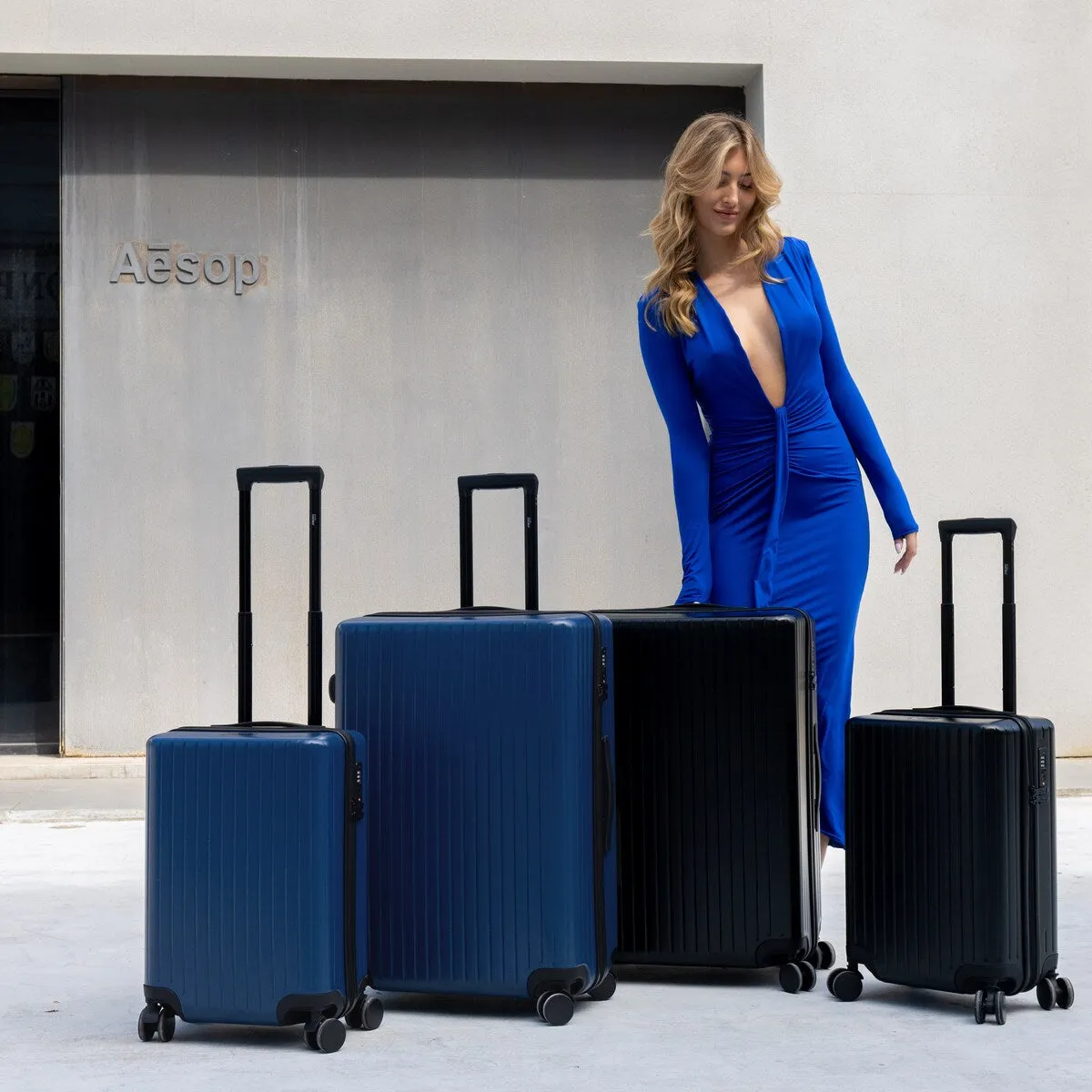 Miami CarryOn Ocean Polycarbonate 2 Piece Spinner Luggage Set