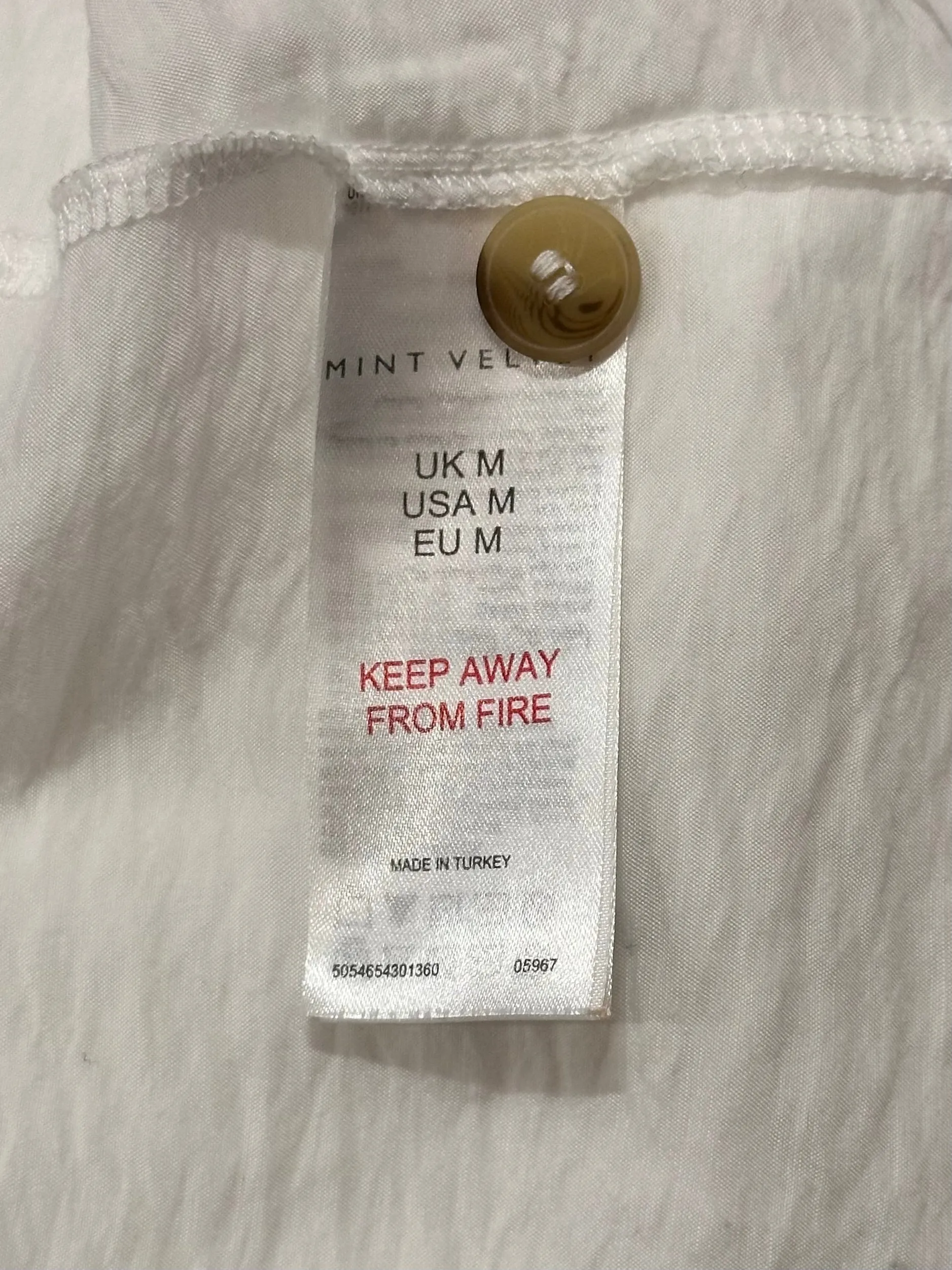 Mint Velvet Size Medium White Shirt