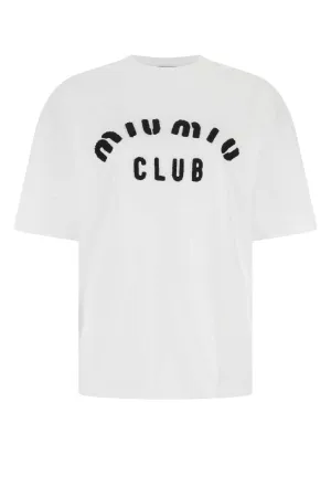 Miu Miu Logo Detailed Crewneck T-Shirt