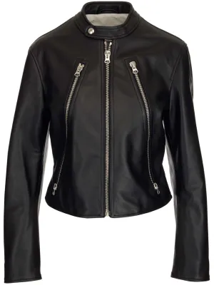 MM6 Maison Margiela Zip Detailed Biker Jacket