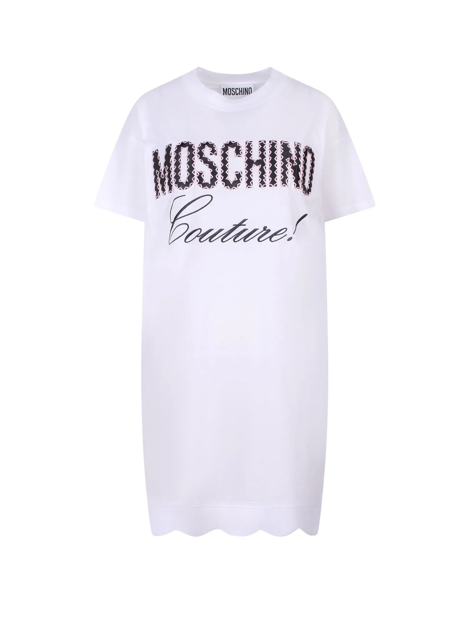 Moschino Logo Detailed Crewneck Mini T-Shirt Dress