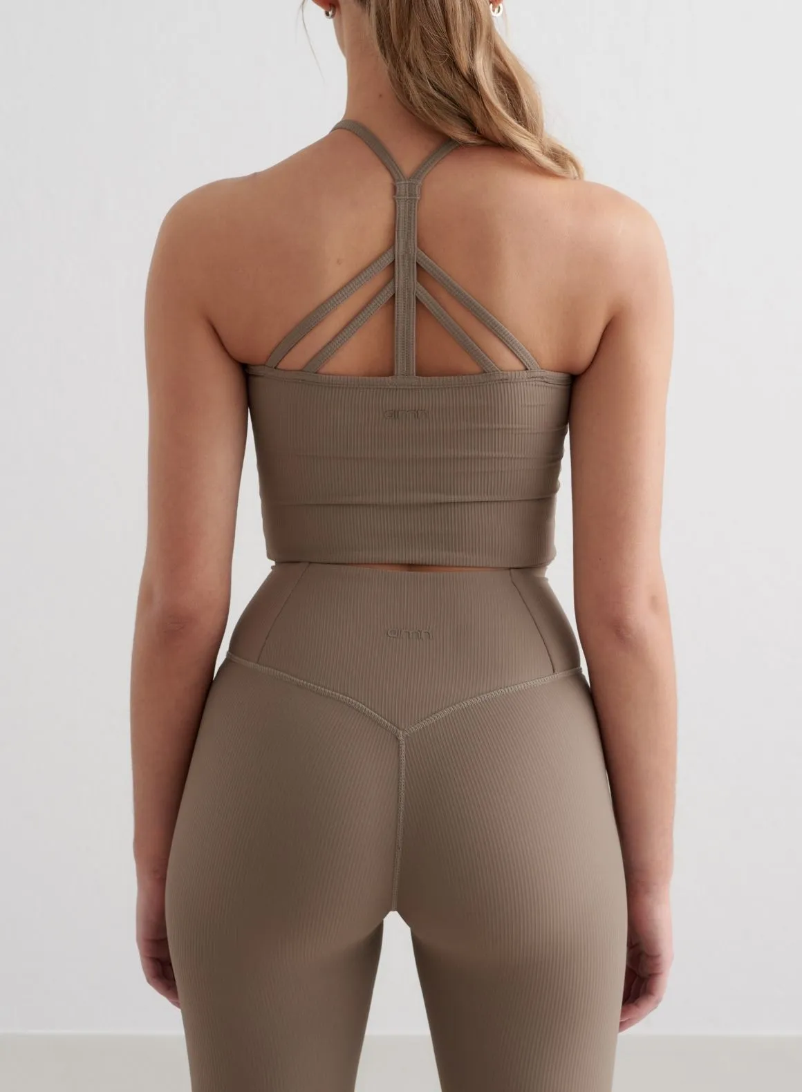 Nougat Ribbed Performance Bralette