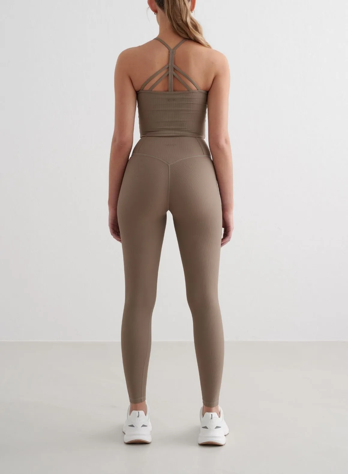 Nougat Ribbed Performance Bralette
