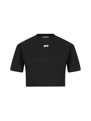 Off-White Logo Detailed Cropped T-Shirt