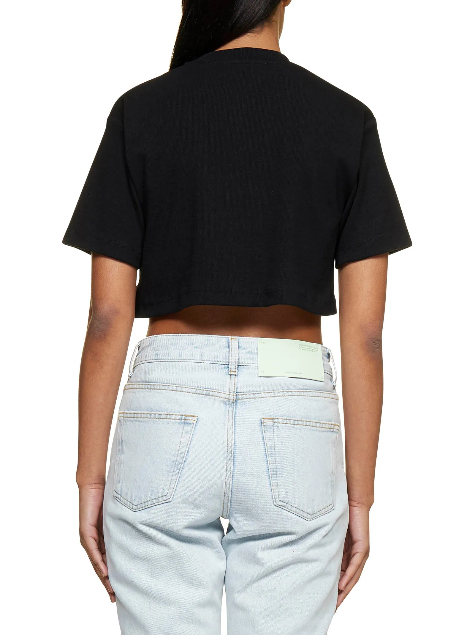 Off-White Logo Detailed Cropped T-Shirt