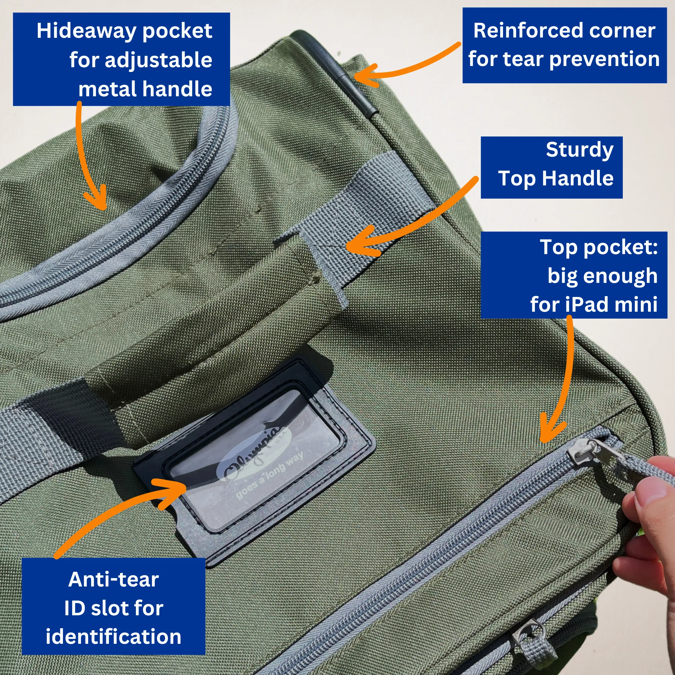 Olympia 8 Pocket Rolling Duffel 22" Carry-On