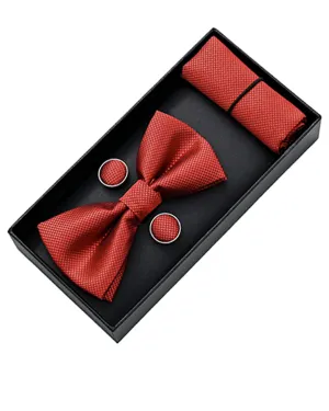 Orange Crosshatch Bowtie Set