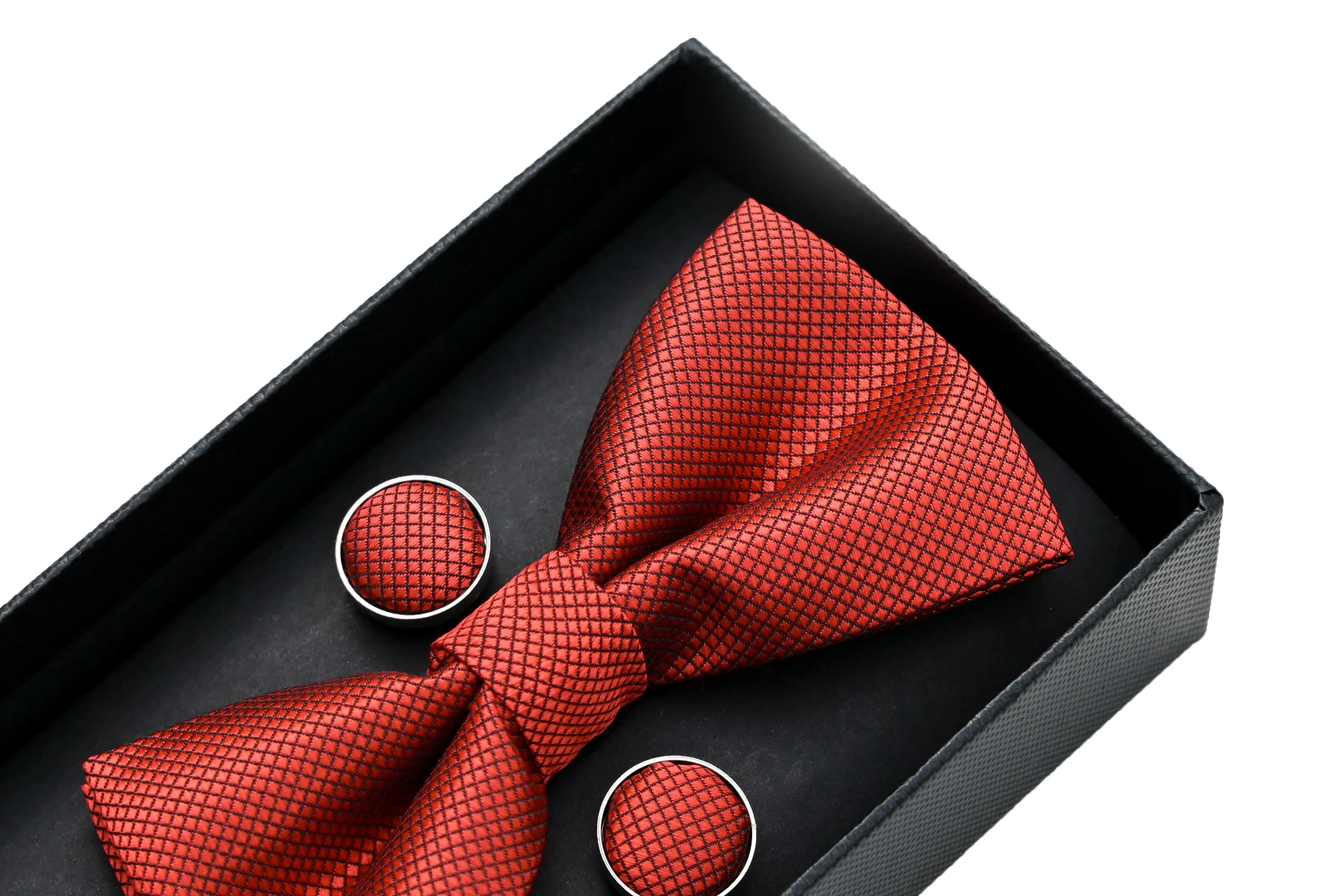 Orange Crosshatch Bowtie Set
