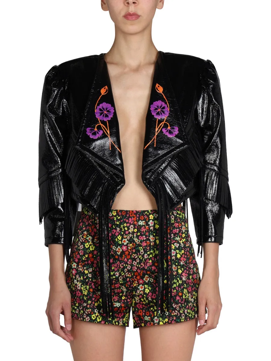 Philosophy Di Lorenzo Serafini Fringe-Detailed Cropped Jacket