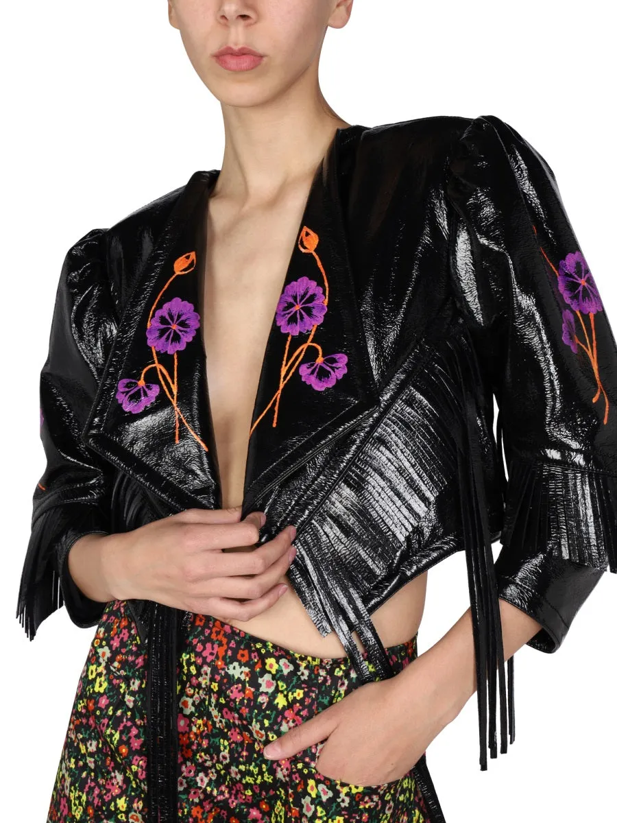 Philosophy Di Lorenzo Serafini Fringe-Detailed Cropped Jacket