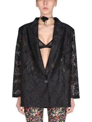Philosophy Di Lorenzo Serafini Lace-Detailed Single-Breasted Blazer