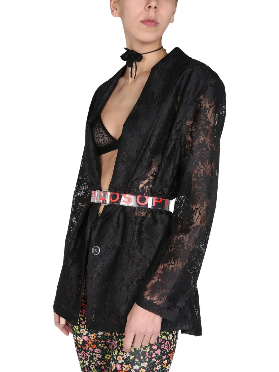 Philosophy Di Lorenzo Serafini Lace-Detailed Single-Breasted Blazer