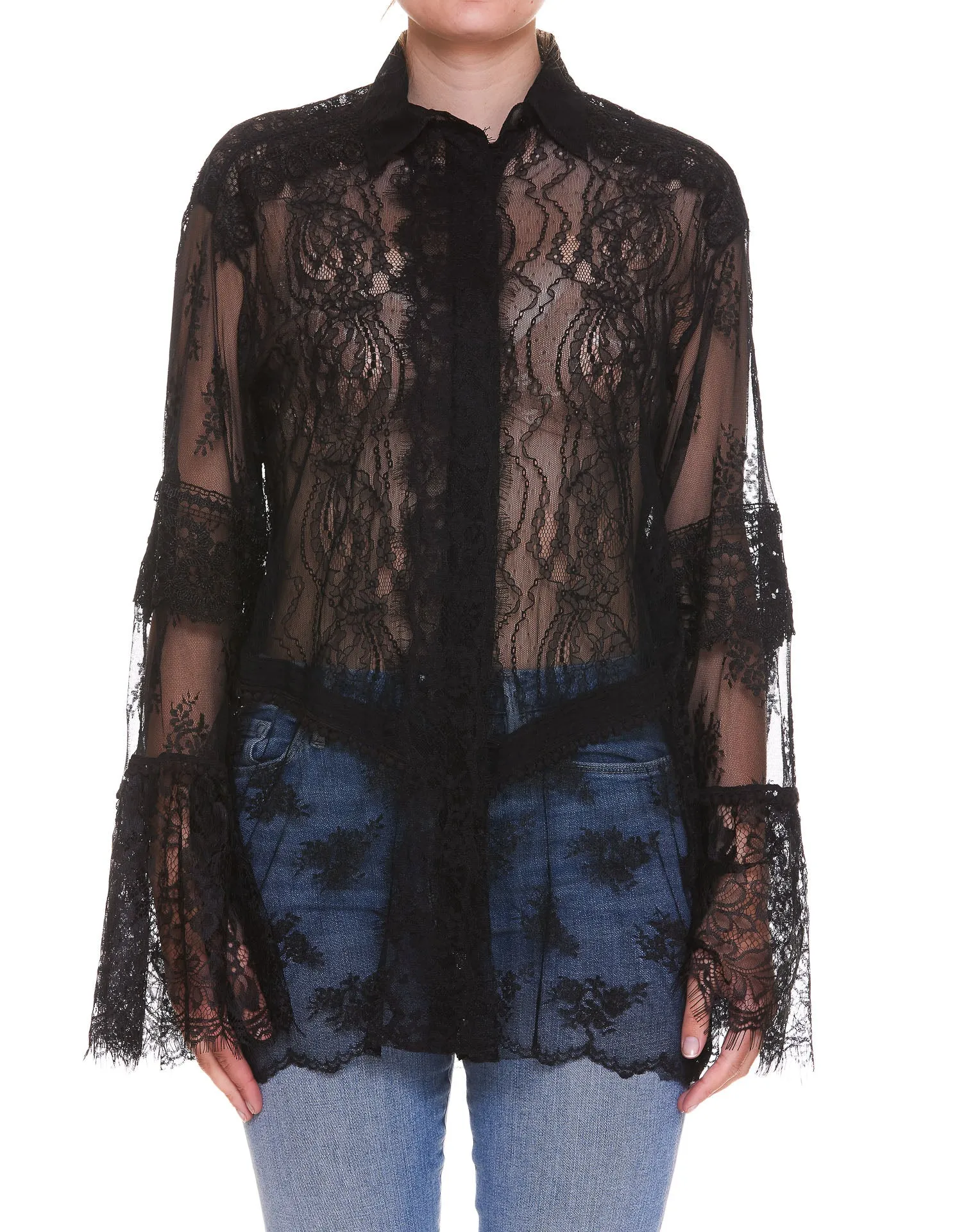 Pinko Lace-Detailed Shirt