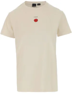 Pinko Mouth Detailed Crewneck T-Shirt