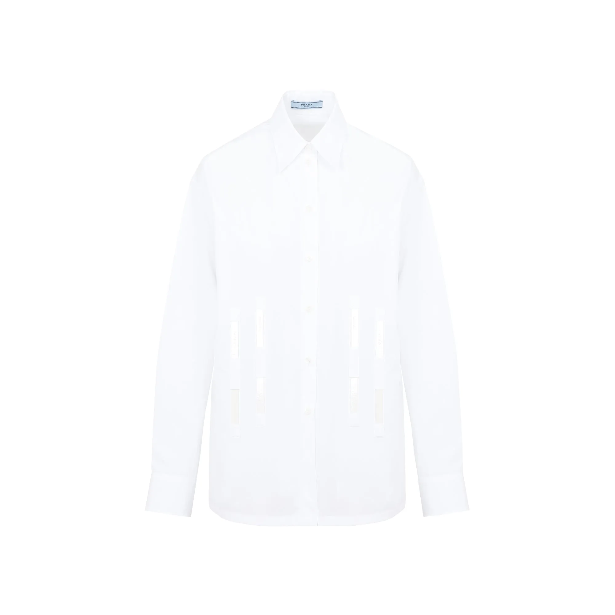 Prada Logo Tape Detailed Shirt