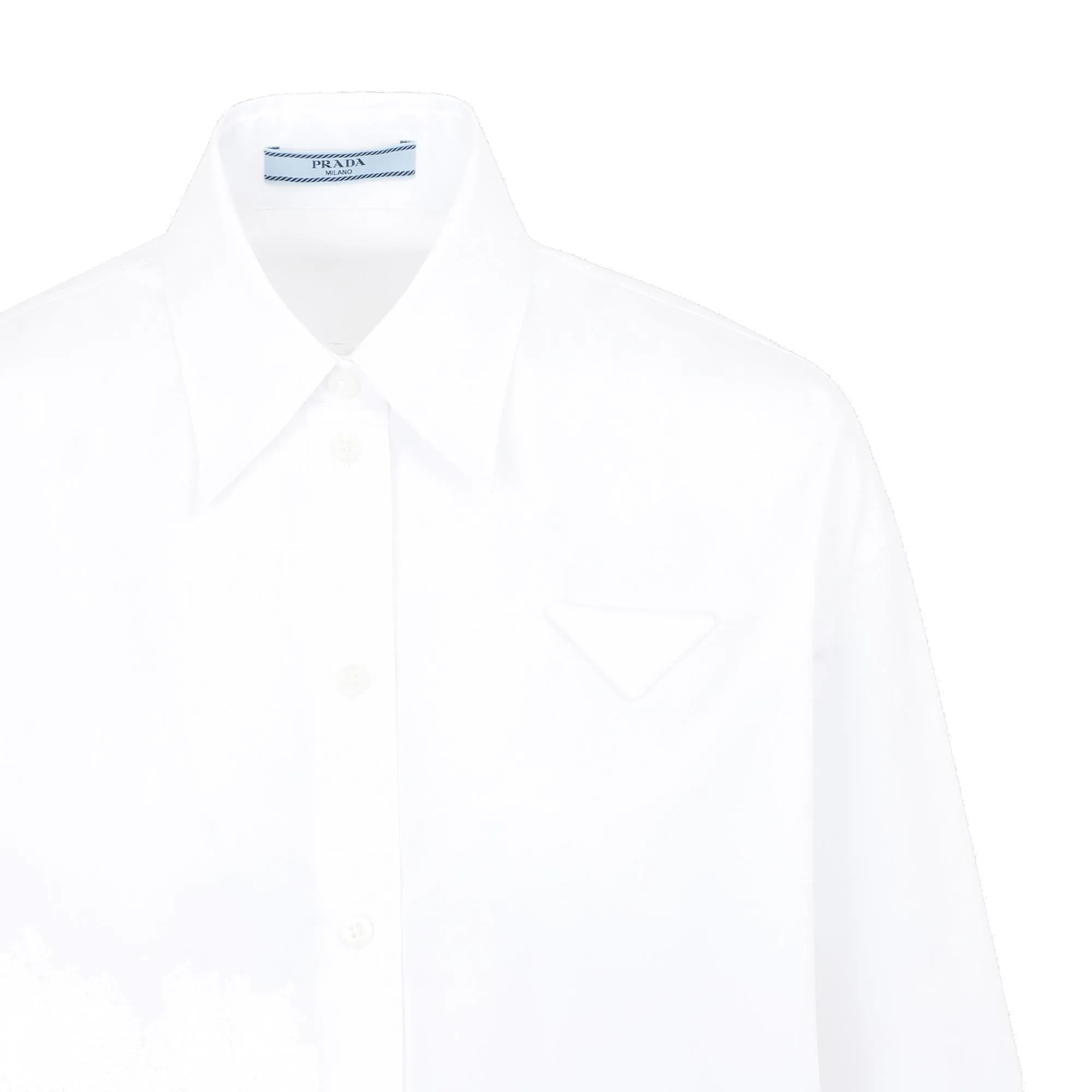Prada Logo Tape Detailed Shirt