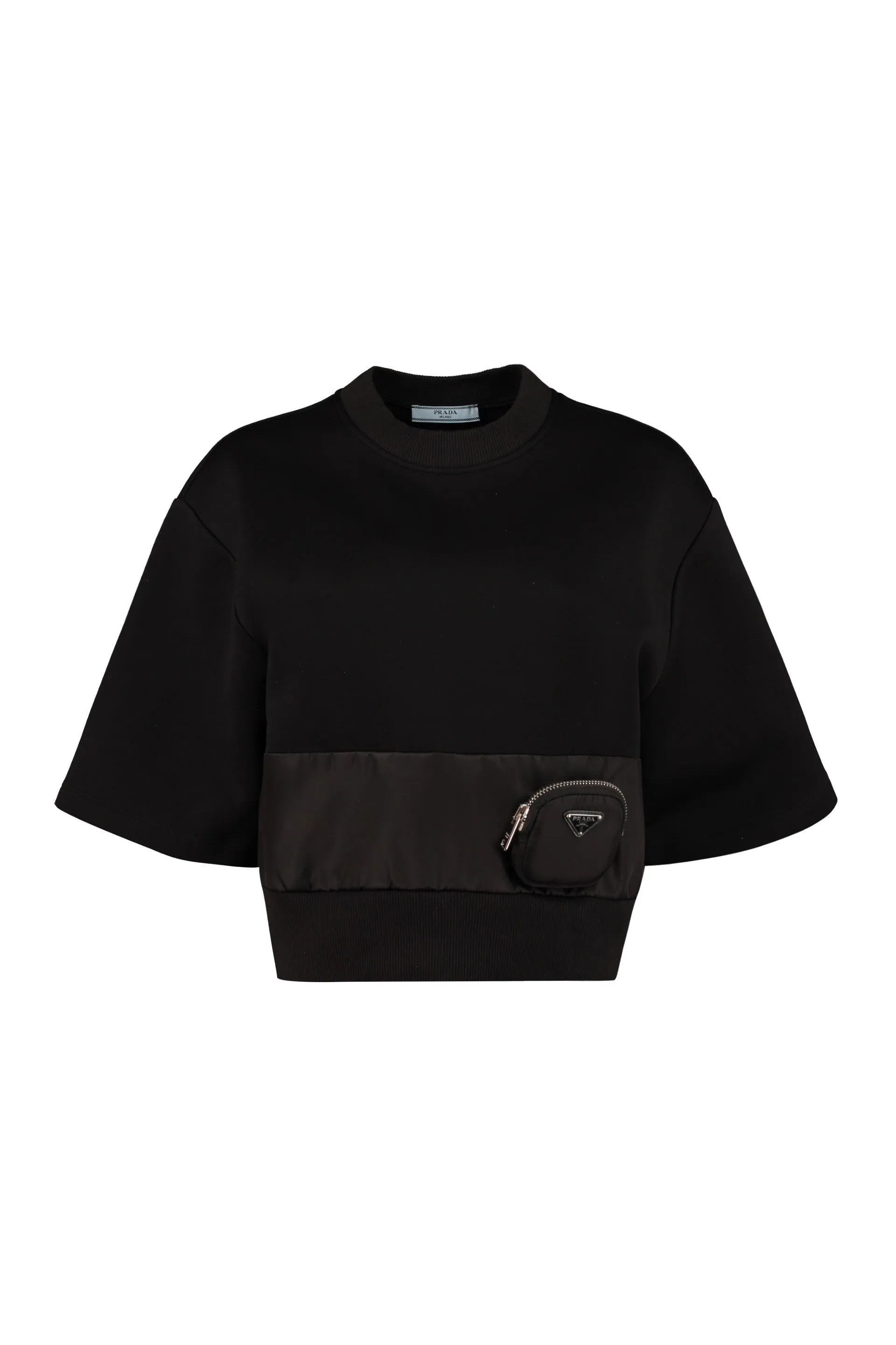 Prada Pouch-Detailed Crewneck T-Shirt