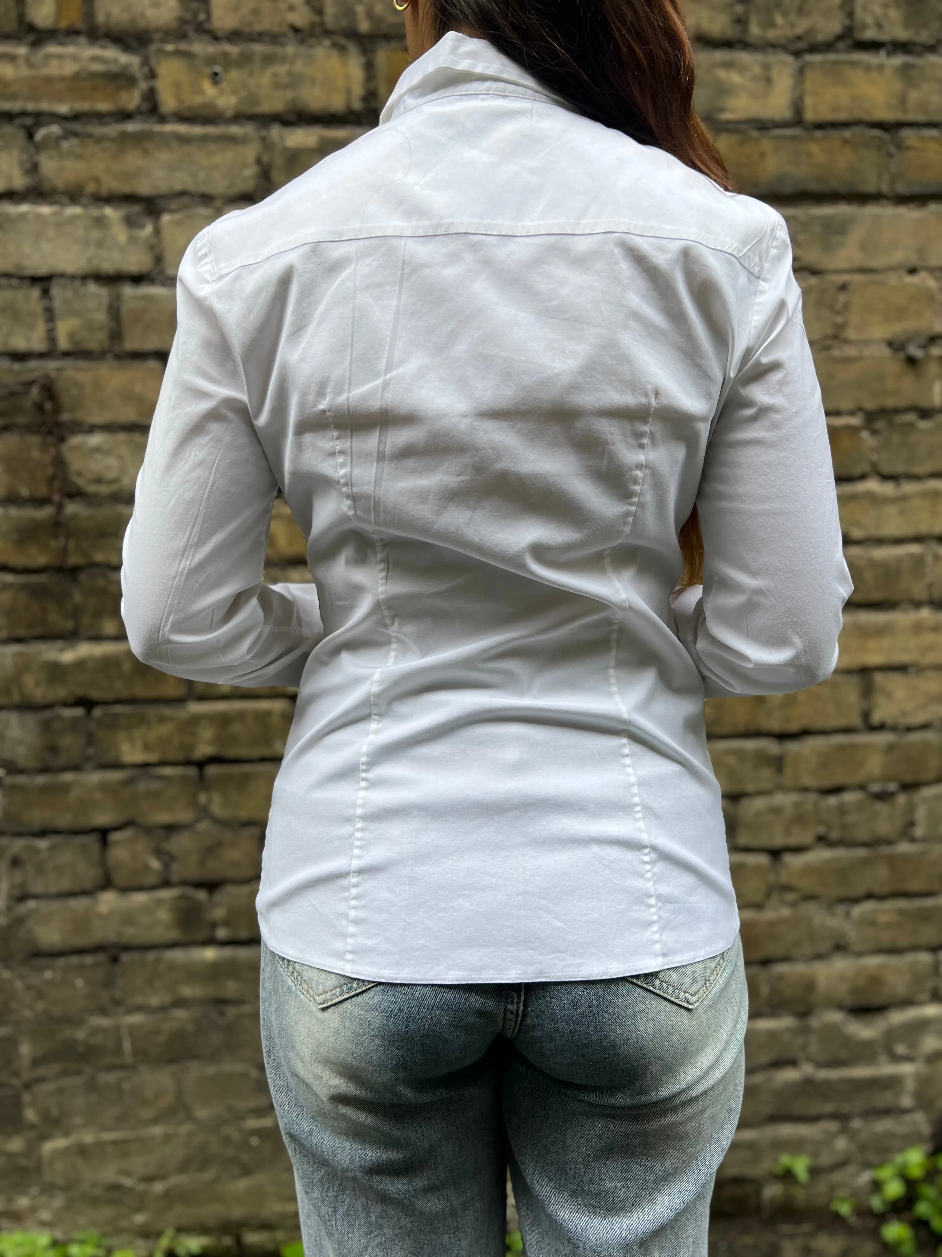 Prada White Dress Shirt - Size UK 8