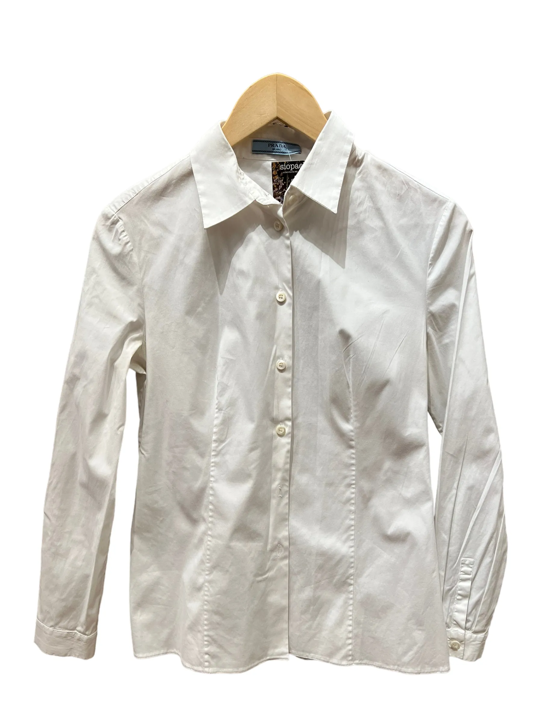 Prada White Dress Shirt - Size UK 8