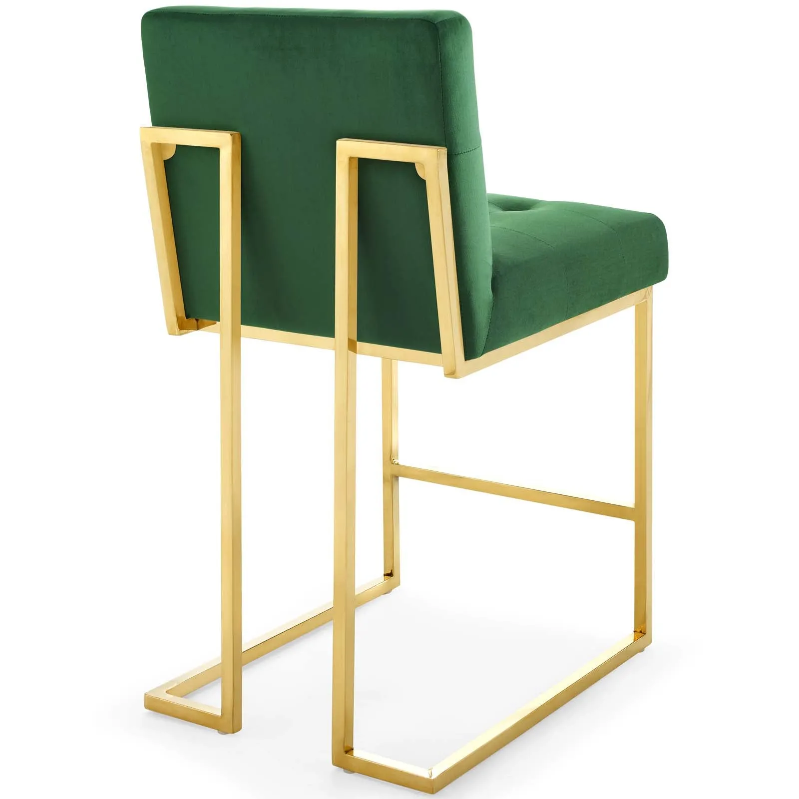 Privy Gold Stainless Steel Performance Velvet Counter Stool by Modway