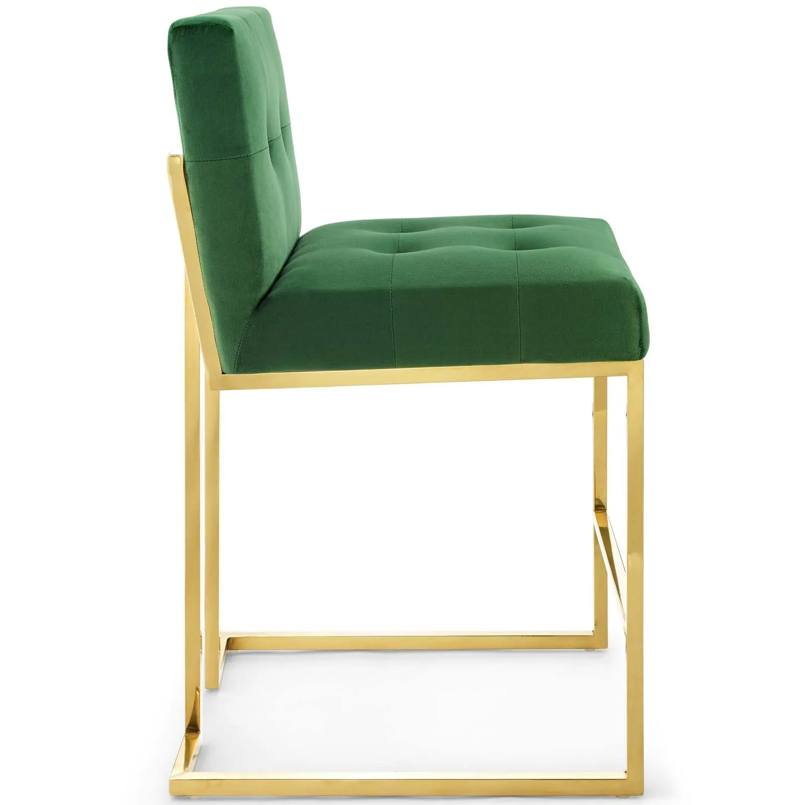 Privy Gold Stainless Steel Performance Velvet Counter Stool by Modway