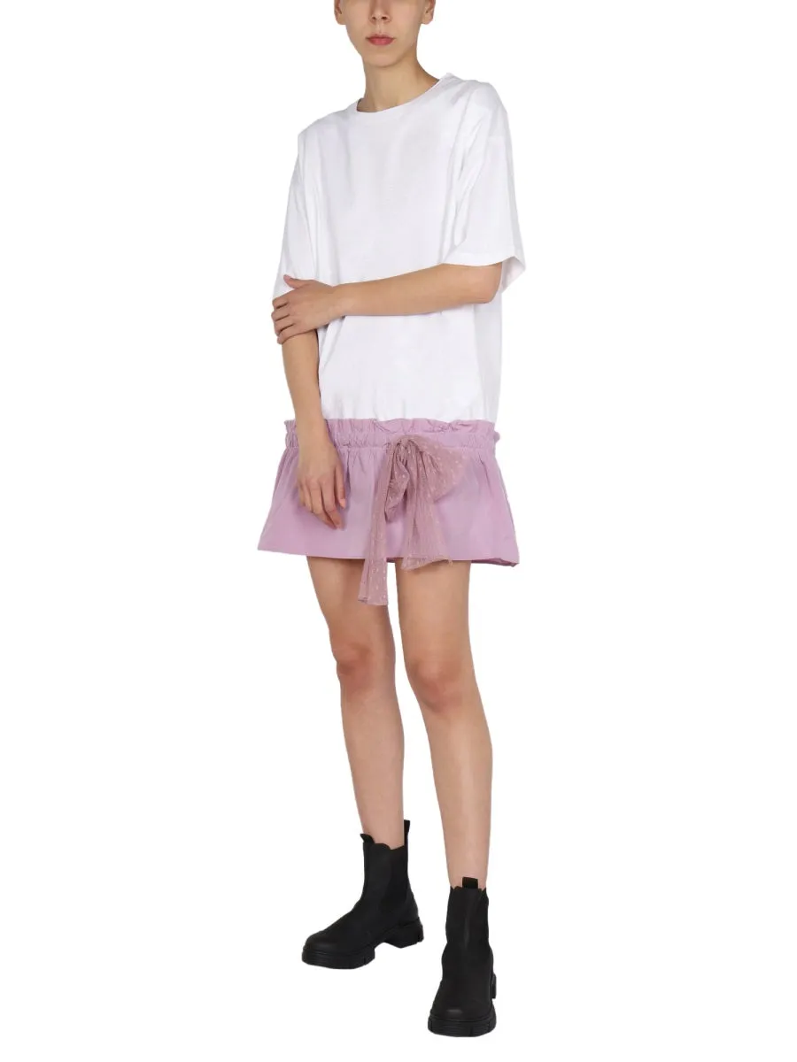 REDValentino Tulle Detailed T-Shirt Dress