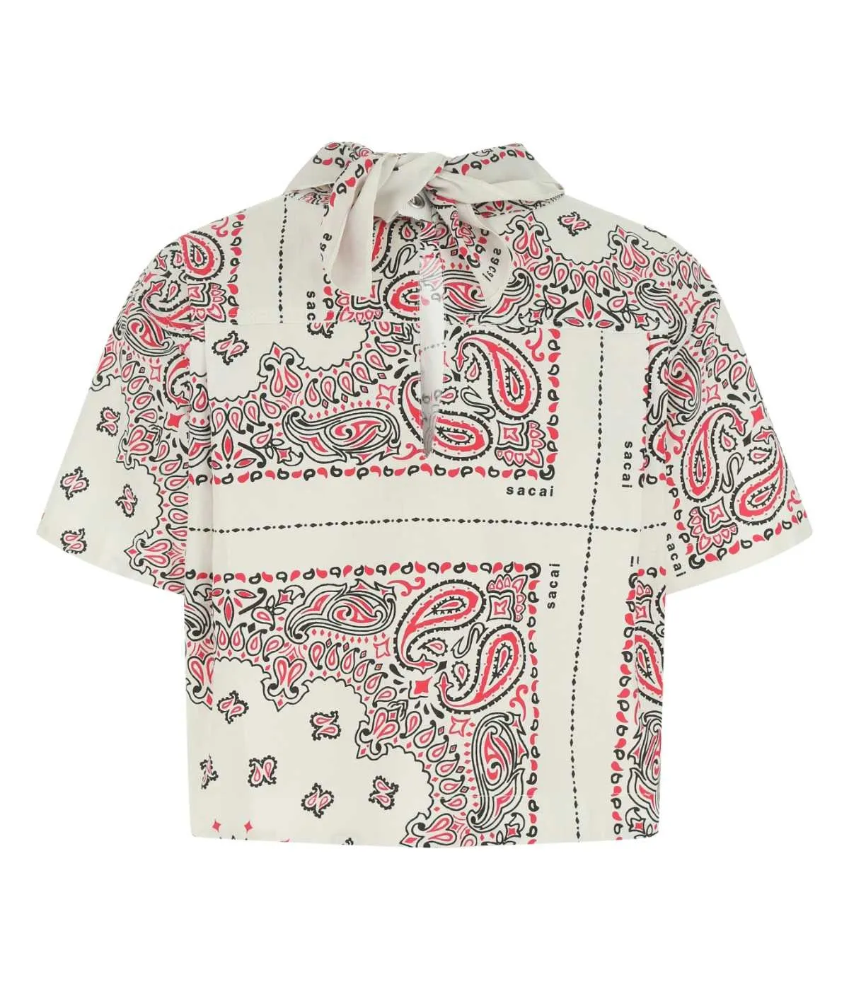 Sacai Bandana Print Scarf-Detailed T-Shirt