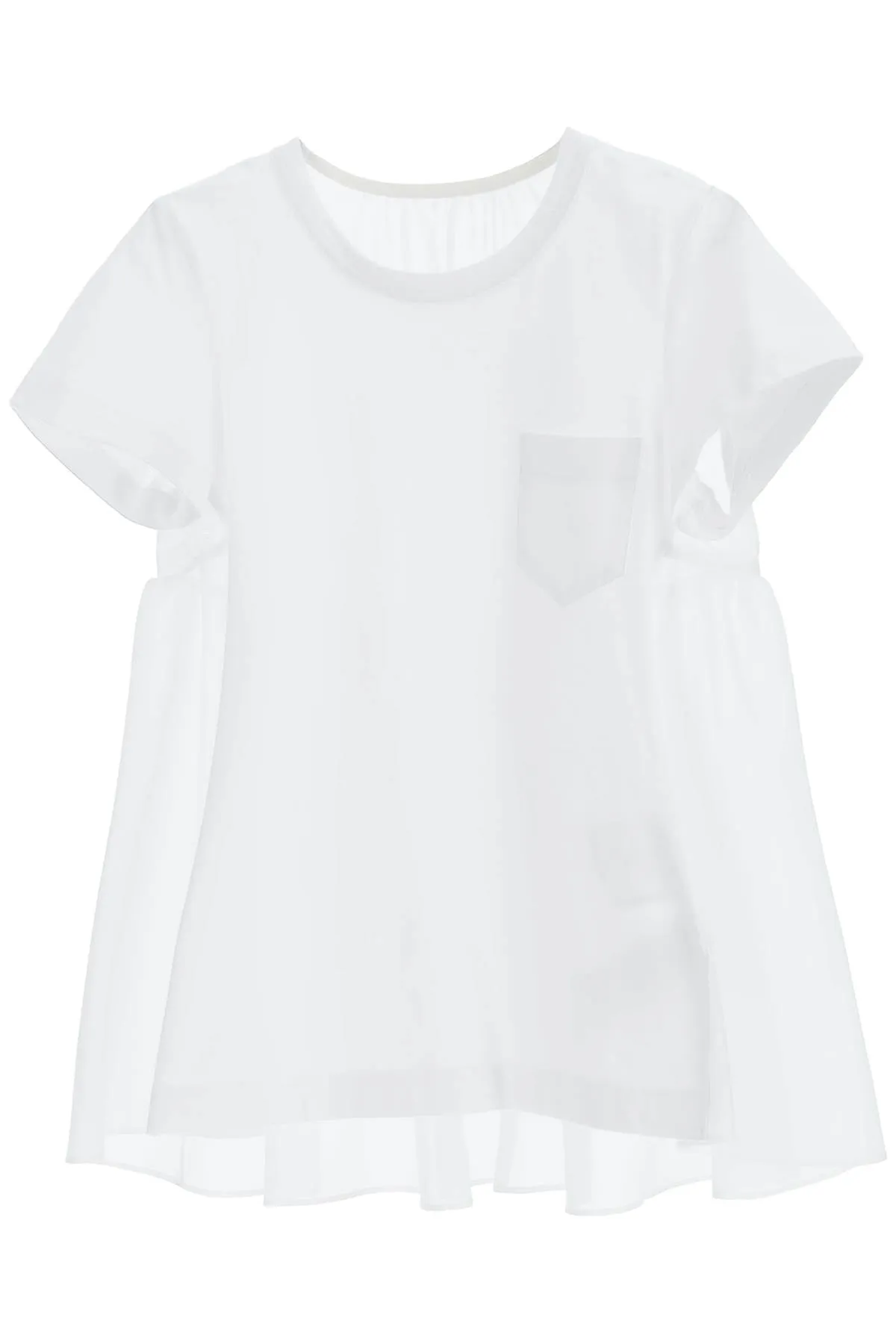 Sacai Panelled Lace Detailed T-Shirt