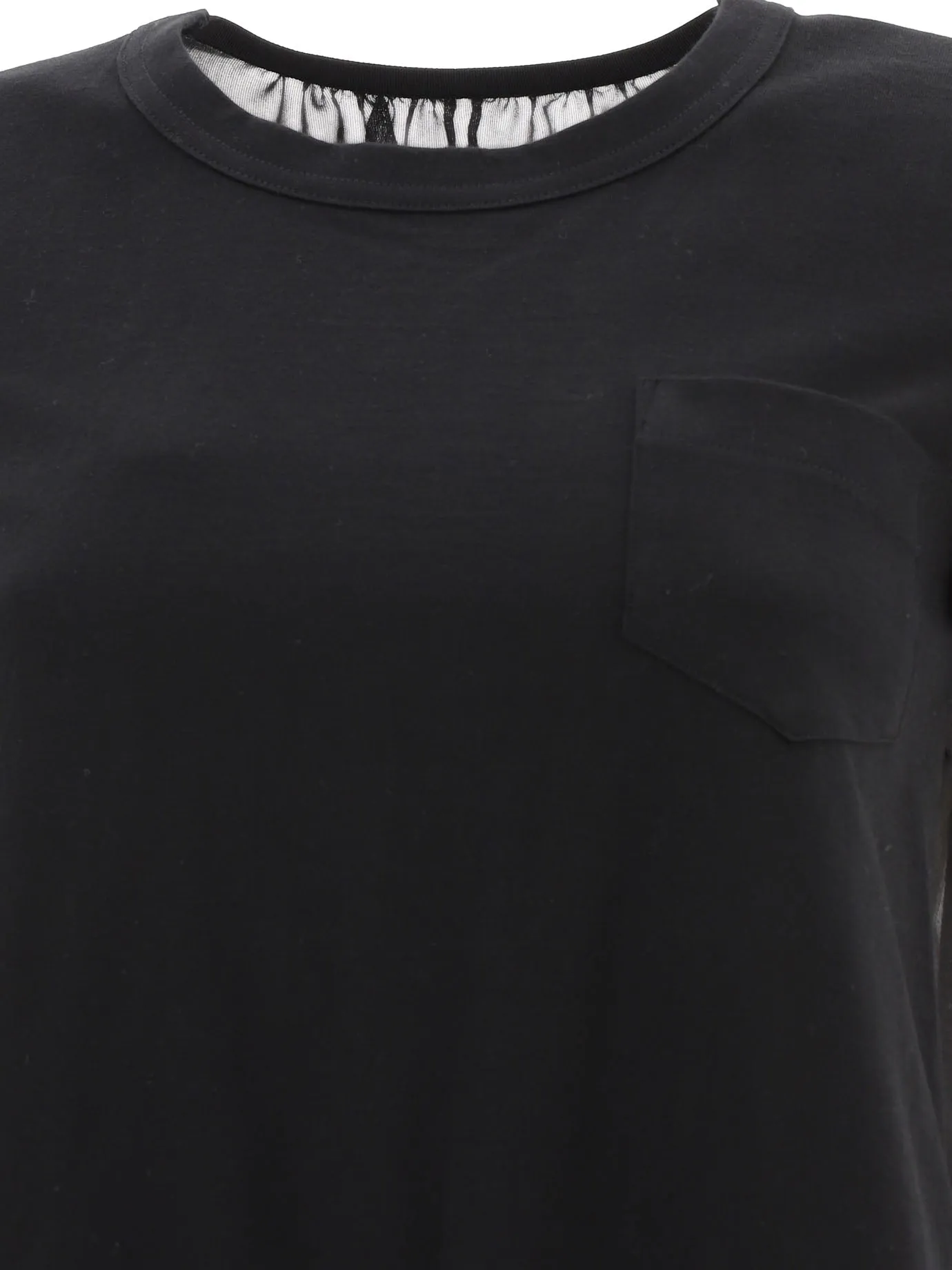 Sacai Panelled Lace Detailed T-Shirt