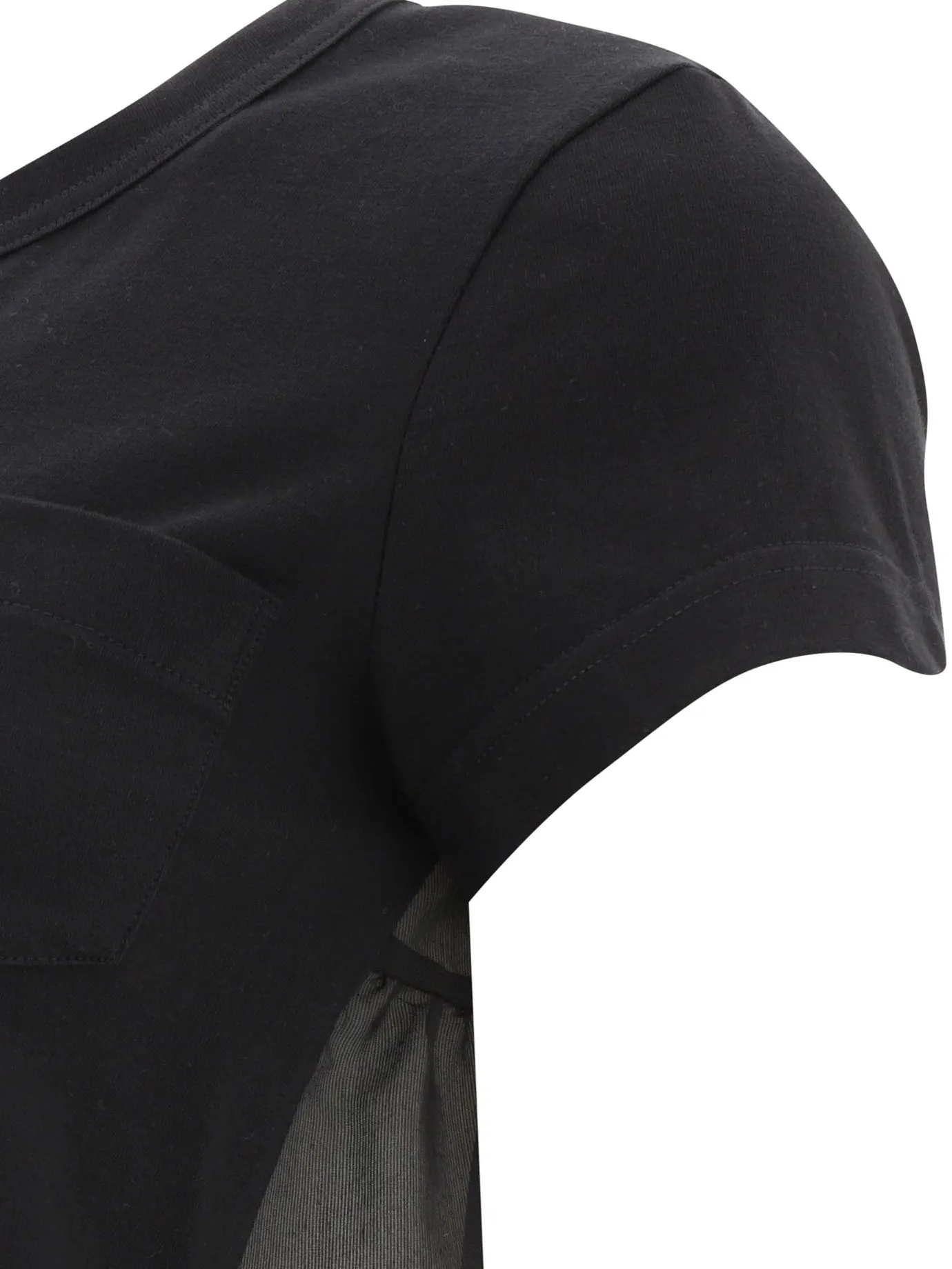 Sacai Panelled Lace Detailed T-Shirt