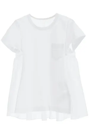 Sacai Panelled Lace Detailed T-Shirt