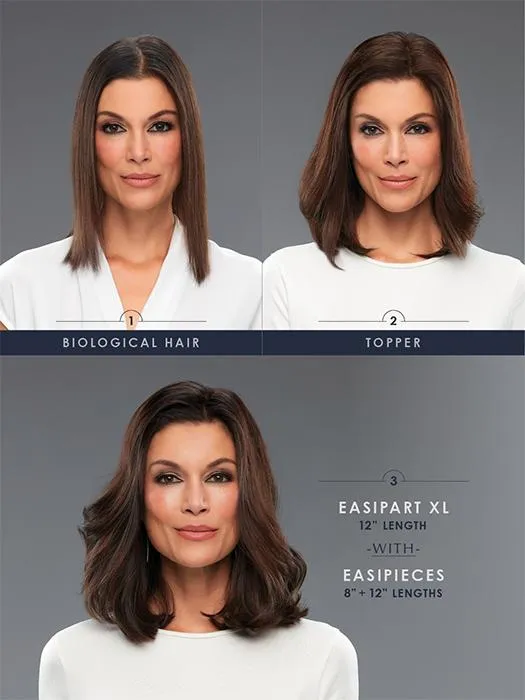 Sale - EasiHair - EasiPieces 8'' L x 6" W (#781) - Human Hair - Color: 1B (Hot Fudge)